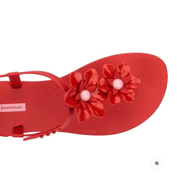 Ipanema Duo Flowers T-Strap Sandal - Red/Pink - Picture 2 of 4